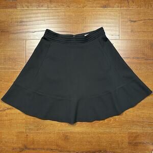 Reiss Skirt Women 10 Black Swing Zip Closure Quiet Luxury Stealth Wealth